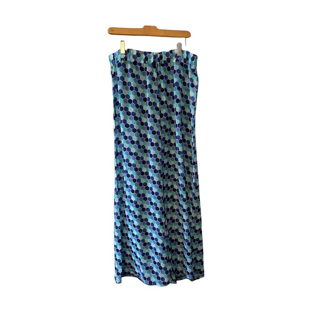 Bar III sheer beach pants aqua tint honeycomb pattern L
